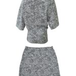 INCERUN Komplet Damski Czarny Geometryczny XXL - zdjęcie 2