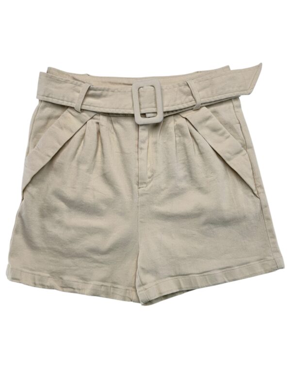 Szorty Damskie Beżowe z Paskiem S