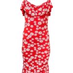 BOOHOO Sukienka Damska Czerwona Kwiatowy M - zdjęcie 1