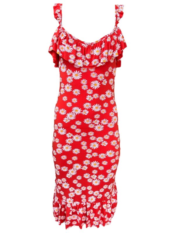 BOOHOO Sukienka Damska Czerwona Kwiatowy M