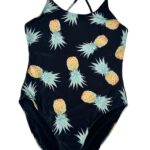 PEACOCKS Kostium Kąpielowy Damski Czarne Ananasy XL - zdjęcie 1