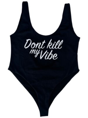 MISSPAP Strój kąpielowy Damski Czarny Napis L