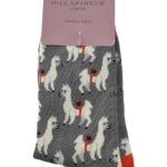 MISS SPARROW LONDON Skarpetki Damskie Szare Lama 36 Bambus - zdjęcie 1