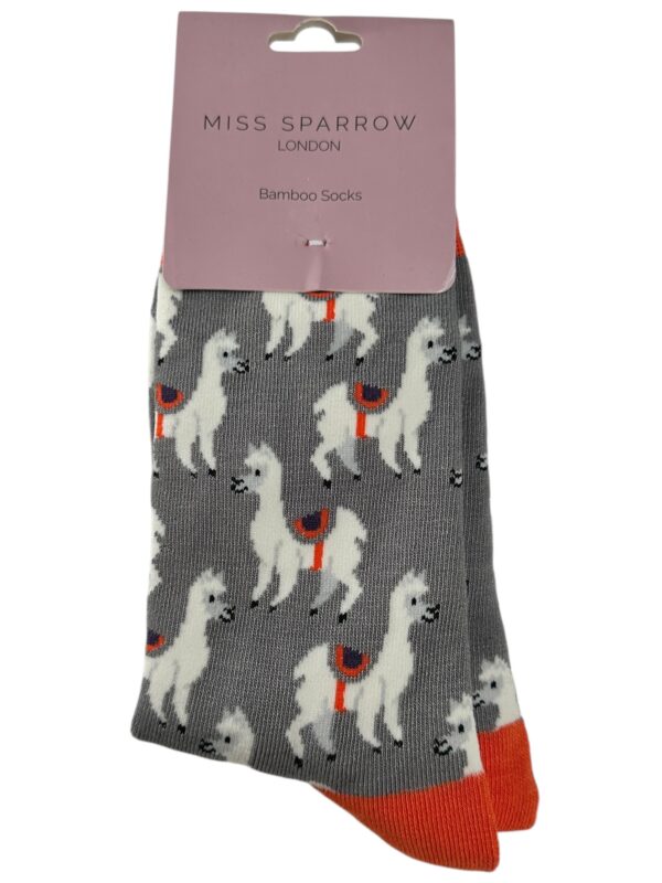 MISS SPARROW LONDON Skarpetki Damskie Szare Lama 36 Bambus