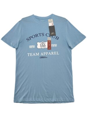 PRIMARK Koszulka Męska Niebieska Nadruk S