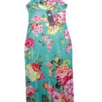 RUIYIGE Sukienka Damska Turkusowa Kwiatowa S - zdjęcie 2