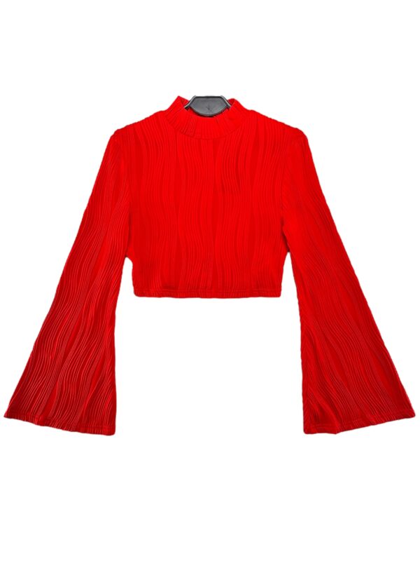 Bluzka Damska Czerwona Marszczona S