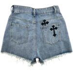 ROMWE Spodenki Damskie Niebieskie Haftowane S - zdjęcie 2