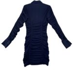 ZARA Koszula Damska Granatowa Marszczona S - zdjęcie 2