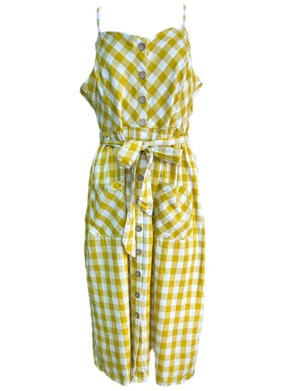 TU Sukienka Damska Żółta Kratka 4XL Bawełna