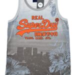 SUPERDRY Koszulka Męska Szara Nadruk M - zdjęcie 1