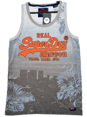 SUPERDRY Koszulka Męska Szara Nadruk M