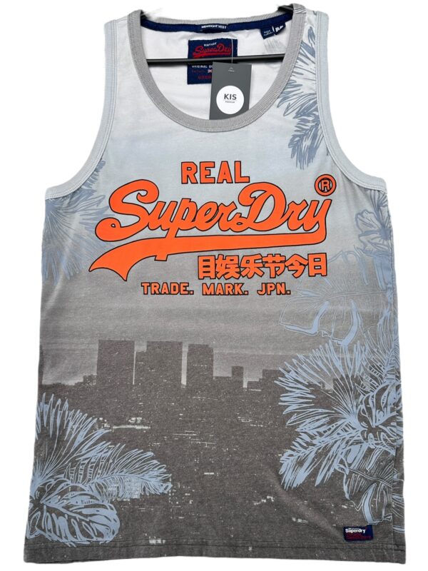 SUPERDRY Koszulka Męska Szara Nadruk M