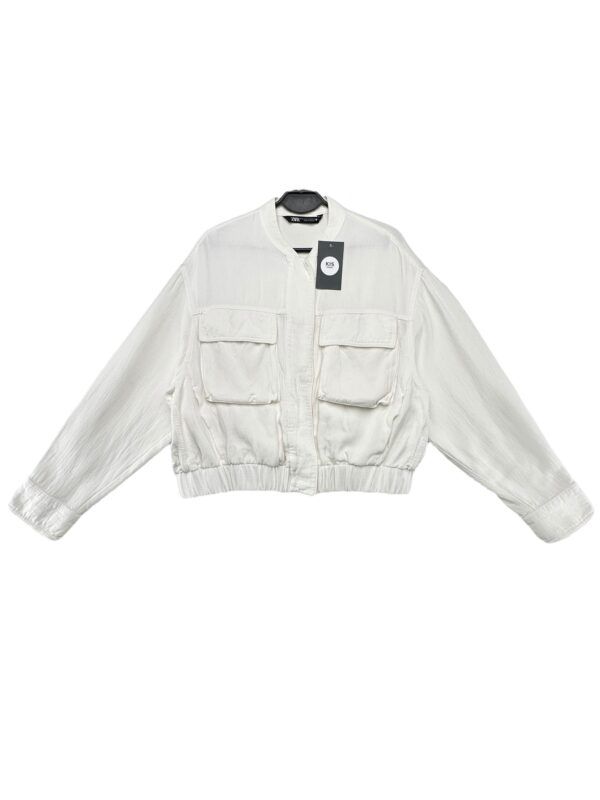 ZARA Kurtka Damska Biała XS/S Len