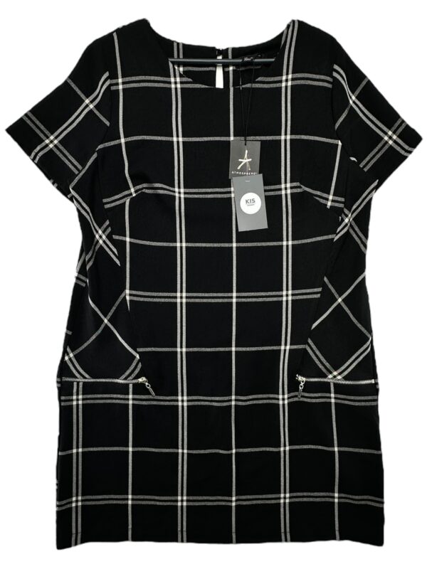 ATMOSPHERE Sukienka Damska Czarna Kratka XXL Poliester
