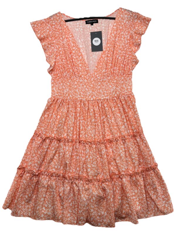 CAMEO ROSE Sukienka Damska Pomarańczowa Kwiaty L