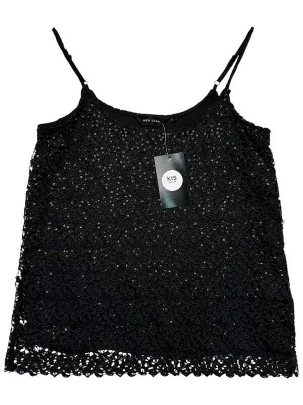 NEW LOOK Bluzka Damska Czarna Koronkowa S