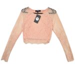 MISSGUIDED Bluzka Damska Różowa Koronkowa S - zdjęcie 1