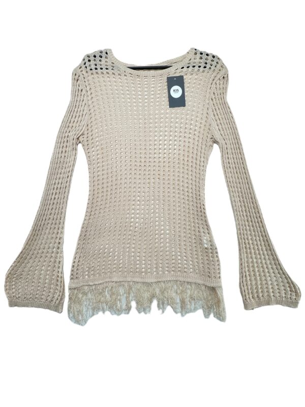 Sweter Damski Beżowy Ażurowy M