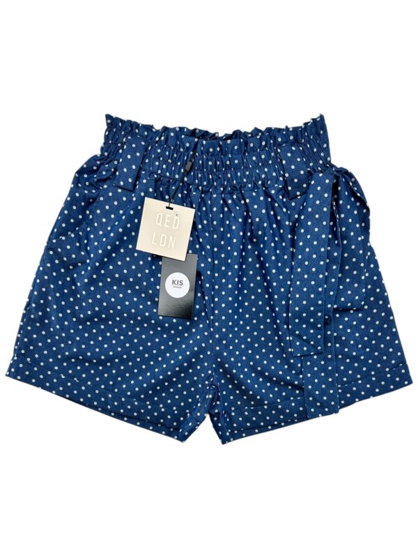 QED LONDON Szorty Damskie Niebieskie w Groszki S