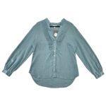 MONSOON Koszula Damska Niebieska M 100% Len - zdjęcie 1