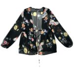 Kimono Damskie Czarne Kwiatowe XXL - zdjęcie 1