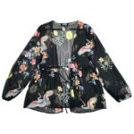 Kimono Damskie Czarne Kwiatowe XXL - zdjęcie 2