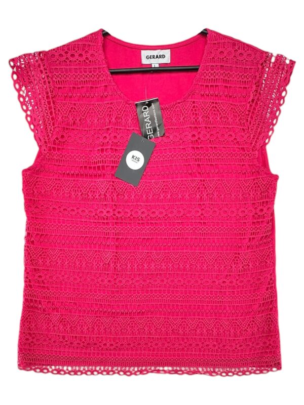 GERARD Bluzka Damska Różowa Koronkowa L