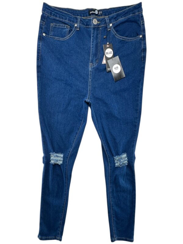 BOOHOO Jeansy Damskie Niebieskie XXL