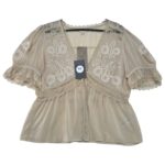 Bluzka Damska Beżowa Koronkowa L - zdjęcie 1