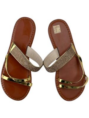 Sandały Damskie Brązowe Złote 38