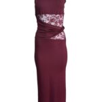 SHEIN BAE Sukienka Damska Bordowa Koronka S - zdjęcie 1