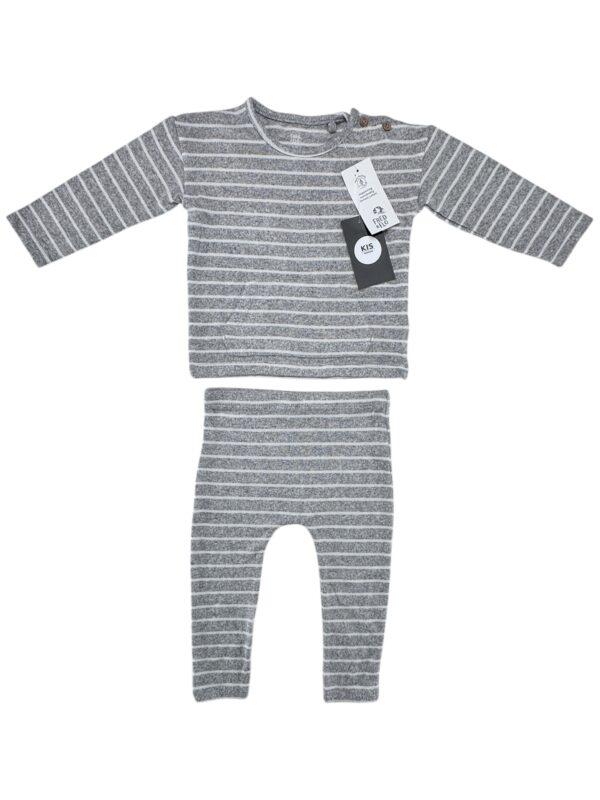 F&F Komplet Dziecięcy Szary Paski 74