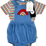 LITTLE BIRD Komplet Dziecięcy Niebieski Pasy 86 - zdjęcie 1