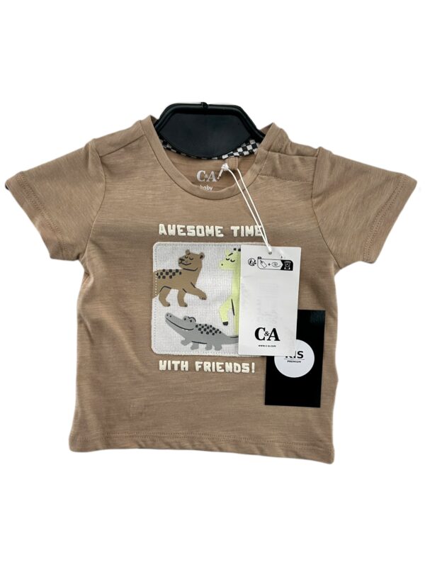C&A Koszulka Dziecięce Beżowa 62