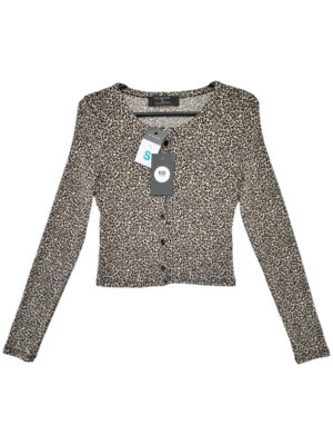 PRIMARK Bluzka Damska Beżowa Wzór Zwierzęcy S