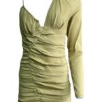 ZARA Sukienka Damska Oliwkowa M Len - zdjęcie 1