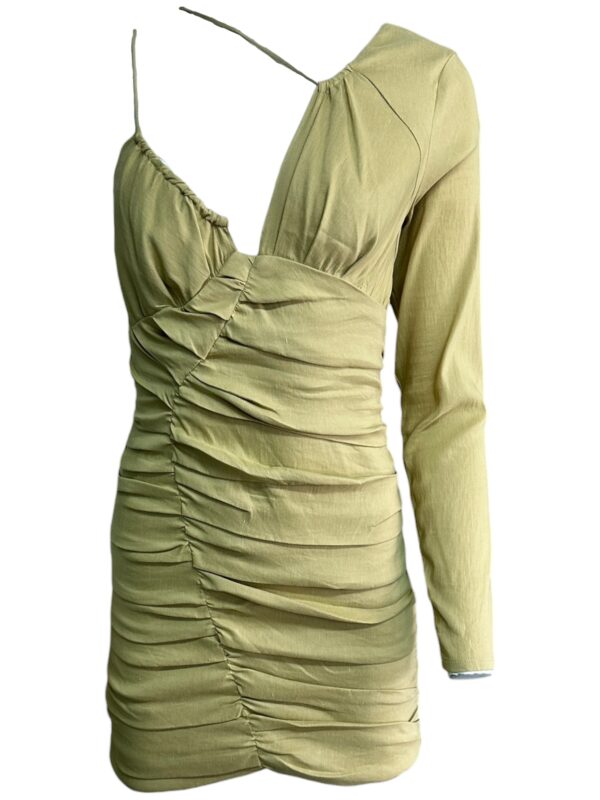 ZARA Sukienka Damska Oliwkowa M Len