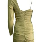 ZARA Sukienka Damska Oliwkowa M Len - zdjęcie 2