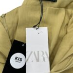 ZARA Sukienka Damska Oliwkowa M Len - zdjęcie 3