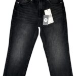 STRADIVARIUS Jeansy Damskie Czarne XL - zdjęcie 1