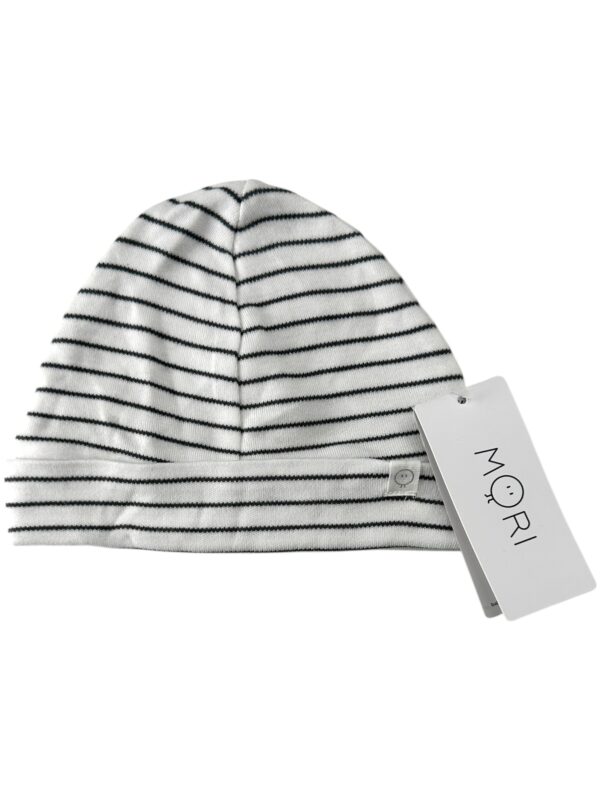 MORI Czapka Dziecięca Biała W Paski 74