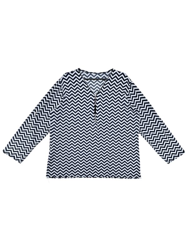 Bluzka Damska Geometryczna Niebieska XXL