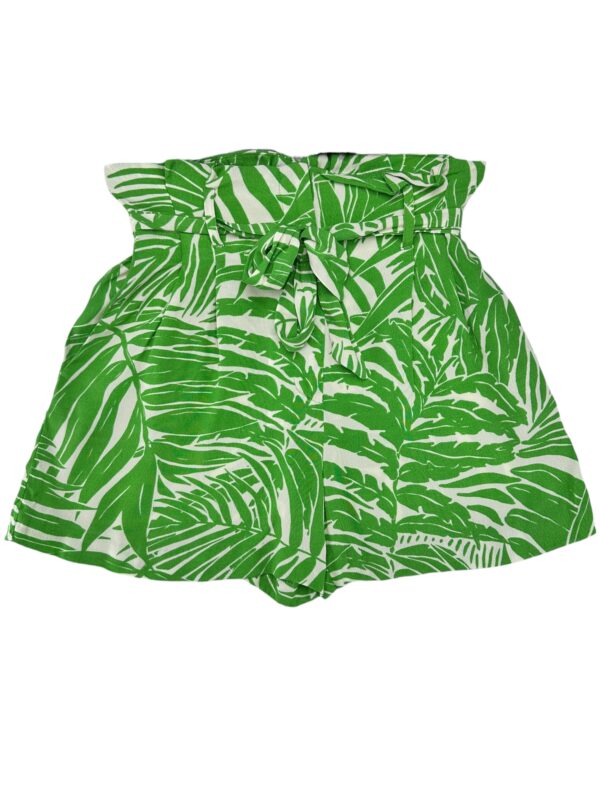 MANGO Spodenki Damskie Zielone Wzór Roślinny XS