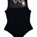 Body Damskie Czarne Leopar M - zdjęcie 1