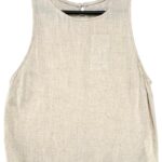 STRADIVARIUS Top Damski Beżowy S Len - zdjęcie 1