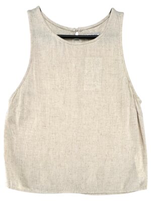 STRADIVARIUS Top Damski Beżowy S Len