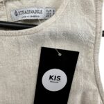 STRADIVARIUS Top Damski Beżowy S Len - zdjęcie 3