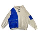 GILDAN Bluza Męska Beżowa z Niebieskimi Elementami 2XL - zdjęcie 1