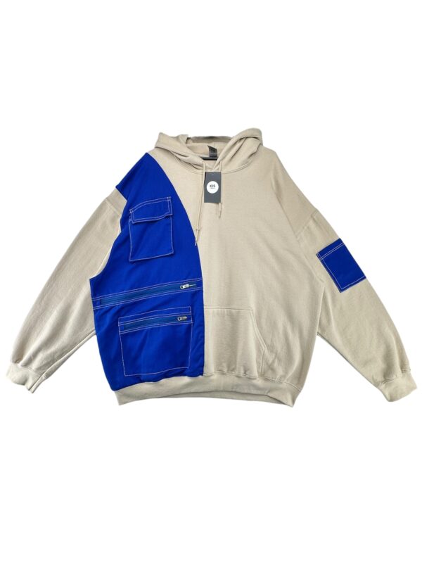 GILDAN Bluza Męska Beżowa z Niebieskimi Elementami 2XL